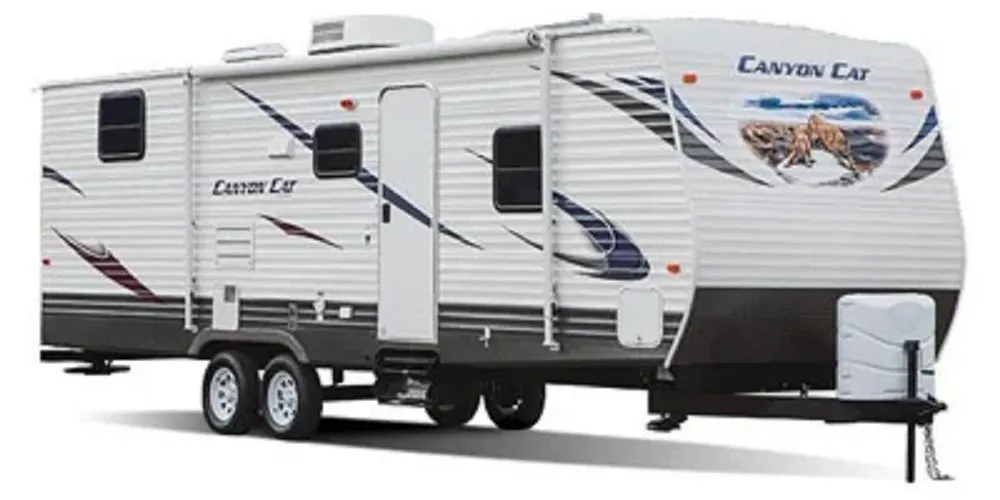 Used travel trailer - 2013 Forest River Palomino Canyon Cat M-12RBC.