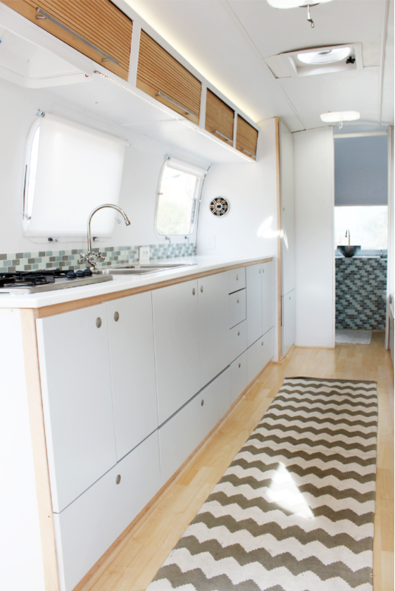 Airstream Renovations - this light and airy airstream was renovated over two years and finished just in time for the honeymoon!