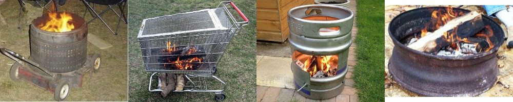 Homemade outdoor portable fire pits