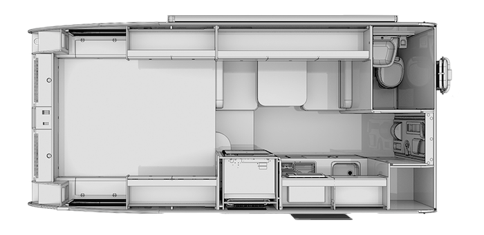 Floorplan of a Cirrus 820 Truck Camper